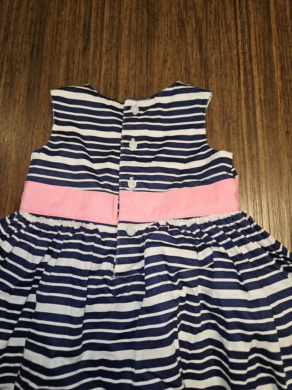 Carter's Navy and White Striped Dress with Pink Waistband